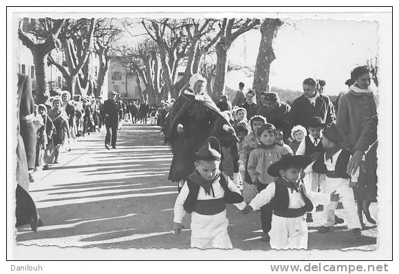 83 /FL/ BARJOLS, CARNAVAL Défilé, CPSM 9 X 14, Gevaert, CARTE PHOTO - Barjols