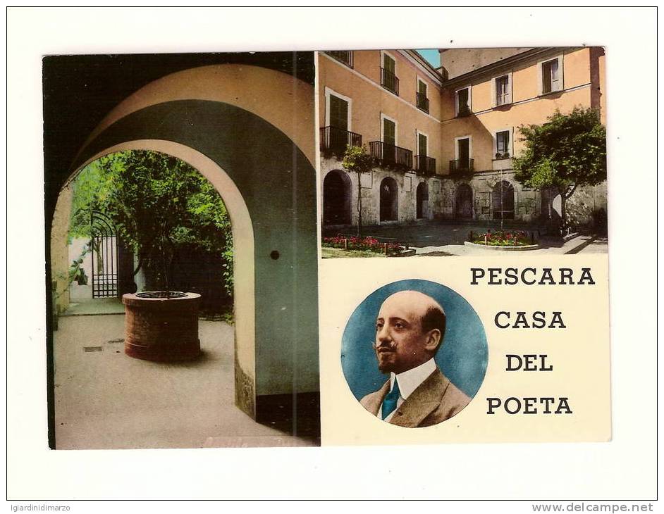 PESCARA - 1970 - 2 Vedute Della Casa Del Poeta E Ritratto Di G. D'ANNUNZIO - Viaggiata - In Buone Condizioni - DC1856. - Pescara