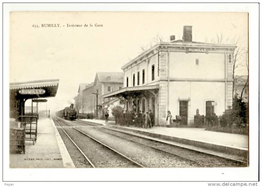 CPA---74---RUMILLY---GARE ----TRAIN---- - Rumilly