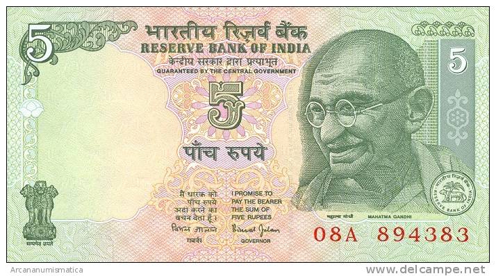 INDIA  5  RUPIAS  2.001-   KM#¿88A?  PLANCHA/UNC/SC   DL-6321 - India