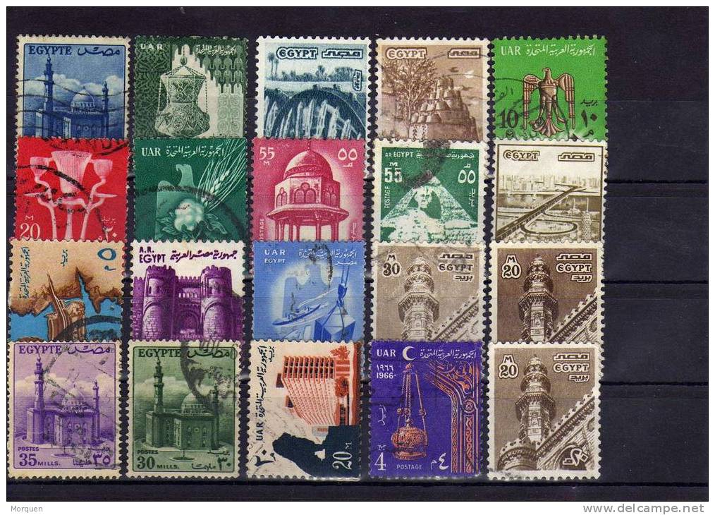 Egipto , Egypt Lote 20 Sellos Serie Basica º - Used Stamps