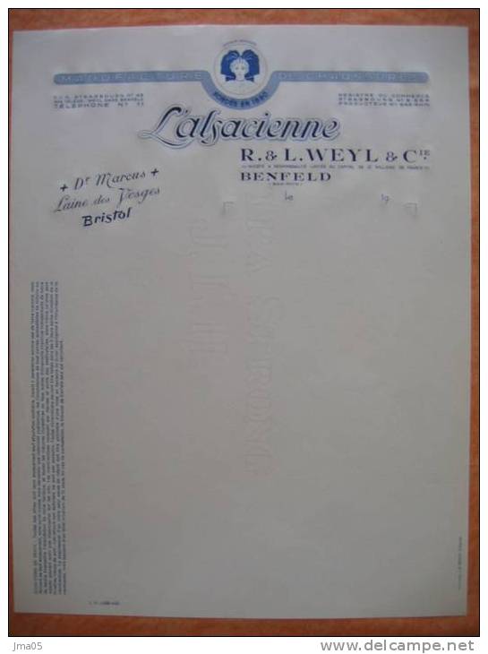 Papier à En-tête Manufacture De Chaussures WEYL BENFELD (04) - Imprenta & Papelería
