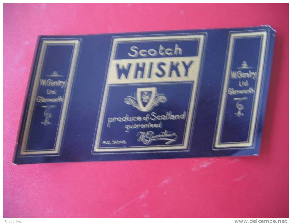 ETIQUETTE NEUVE DE BOUTEILLE D'ALCOOL DE SCOTCH-WISSKY PRODUCE OF SCOTLAND GUARANTEED- W. GENTY -LTD- GLENWORTH -WHISKY - Whisky