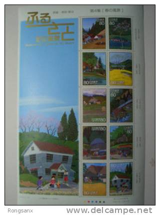 2009 JAPAN  HOMETOWNS-SCENCES IN MY HEART(IV) 10v SHEETLET - Blocks & Sheetlets