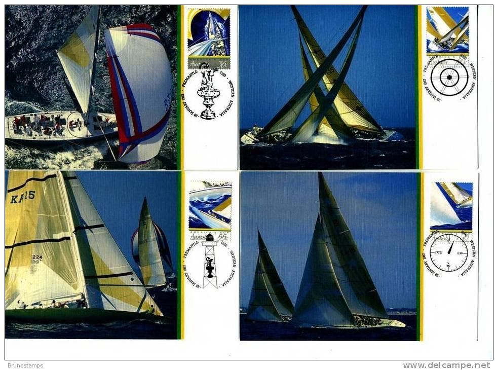 AUSTRALIA - 1987  AMERICA'S CUP '87  FOUR  MAXIMUM CARDS - Cartes-Maximum (CM)