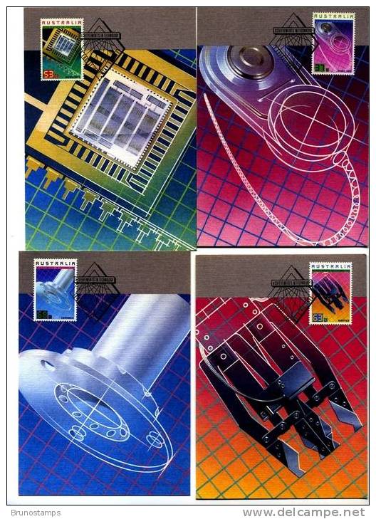 AUSTRALIA - 1987  TECHNOLOGY   FOUR  MAXIMUM CARDS - Cartes-Maximum (CM)