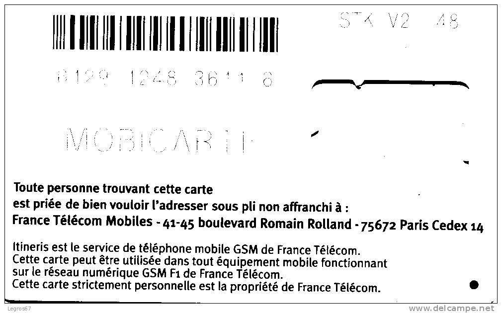 CARTE SIM SANS PUCE ITINERIS - Prepaid: Mobicartes