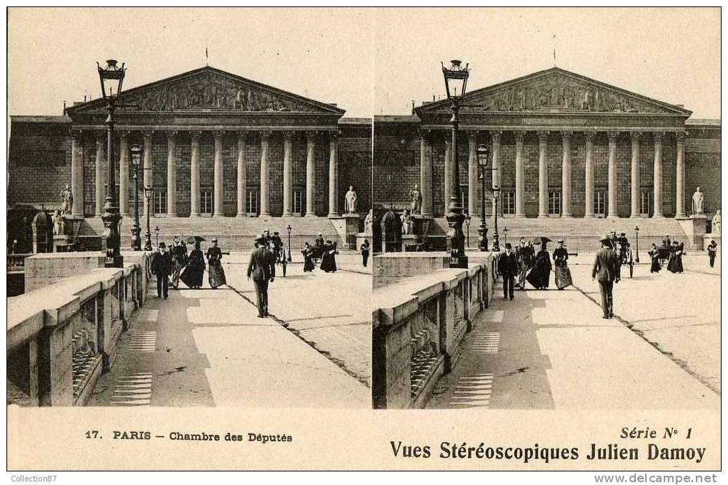 PARIS - CHAMBRE Des DEPUTES - CARTE STEREOSCOPIQUE - STEREOVIEW - STEREOSCOPISCHE KAART - Stereoscope Cards