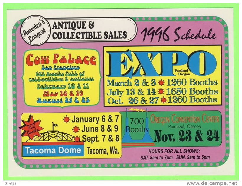 PORTLAND, OR. - 1996 SCHEDULE - ANTIQUE & COLLECTIBLE SALES - PALMER/WIRFS & ASSOCIATES - - Portland