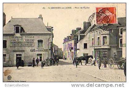 St GEORGES Sur LOIRE ....Place De L'Eglise..Café Du Commerce - Saint Georges Sur Loire