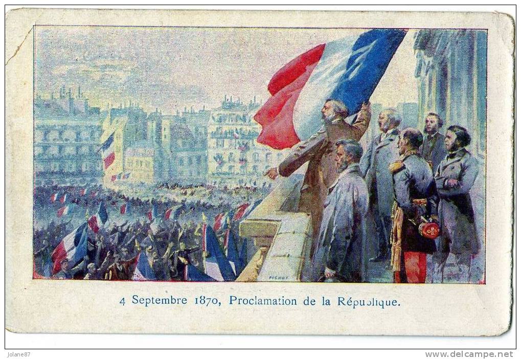 CPA        4 SEPTEMBRE 1870    PROCLAMATION DE LA REPUBLIQUE - Inwijdingen
