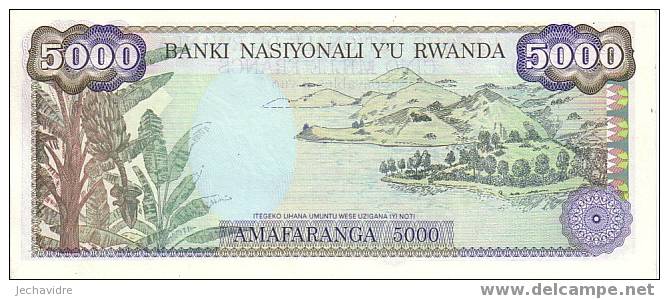 RWANDA   5 000 Francs  Daté Du 01-01-1988   Pick 22     ***** BILLET  NEUF ***** - Rwanda