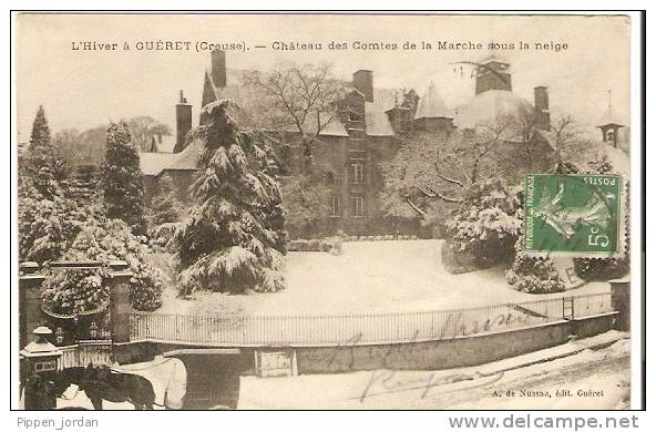 23 GUERET  (l'hiver) Chateau Des Comtes De La Marche Sous La Neige - Guéret