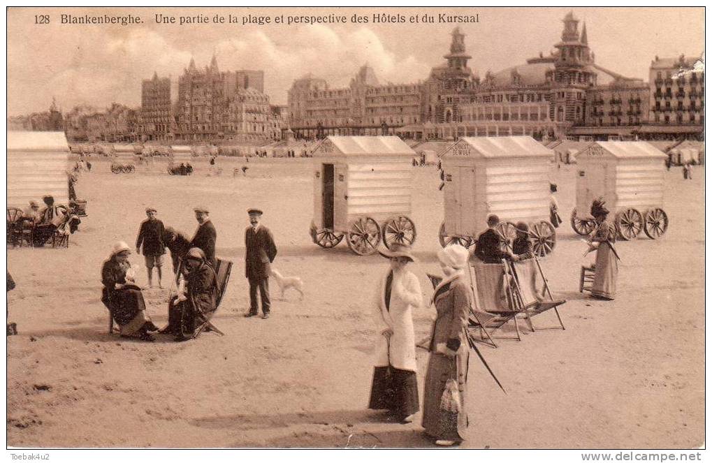 Blankenberge  -  Une Partie De La Plage Et Perspective Des Hôtels Et Du Kursaal  -  1912 - Blankenberge