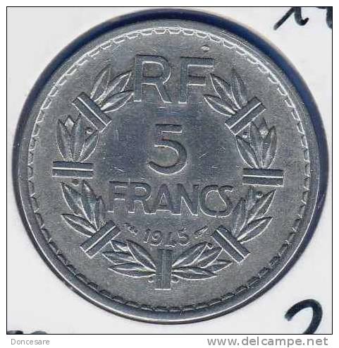 ** 5 FRANCS LAVRILLER ALLU.  1945 ETAT TTB **5FR15** - 5 Francs