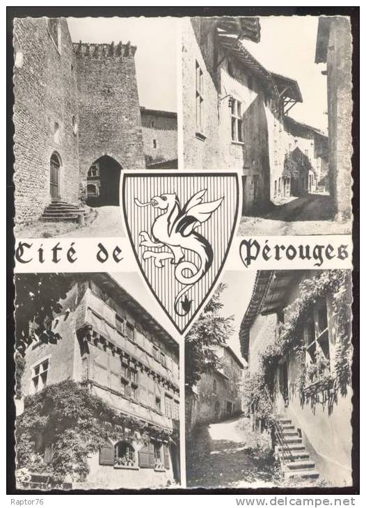 CPM  PEROUGES Porte D'en Haut, Rue Des Rondes, Ostellerie, Rue Du For - Pérouges