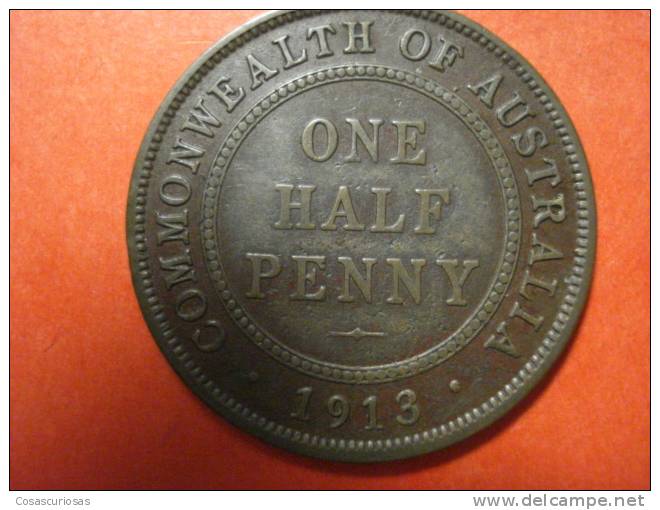 622  AUSTRALIA   HALF  PENNY     AÑO / YEAR  1913  MBC/VF - Penny