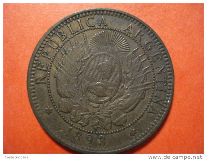 628 ARGENTINA  DOS CENTAVOS      AÑO / YEAR  1893  EBC/XF - Argentine