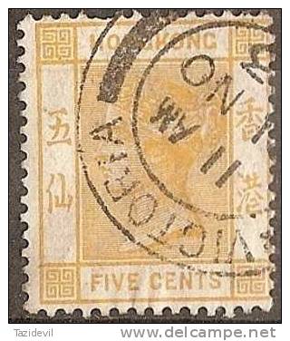 HONG KONG - 1900 5c Queen Victoria. Scott 41. Used - Oblitérés