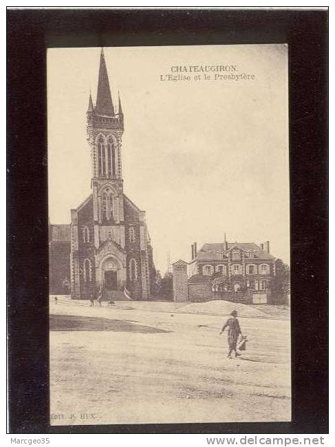 Chateaugiron L'église & Le Presbytère édit.hux Animée Belle Carte - Châteaugiron