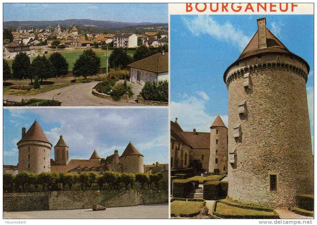 CPSM. BOURGANEUF. VUE GENERALE. LE CHATEAU. LA TOUR ZIZIM. DATEE 1988. FLAME. - Bourganeuf