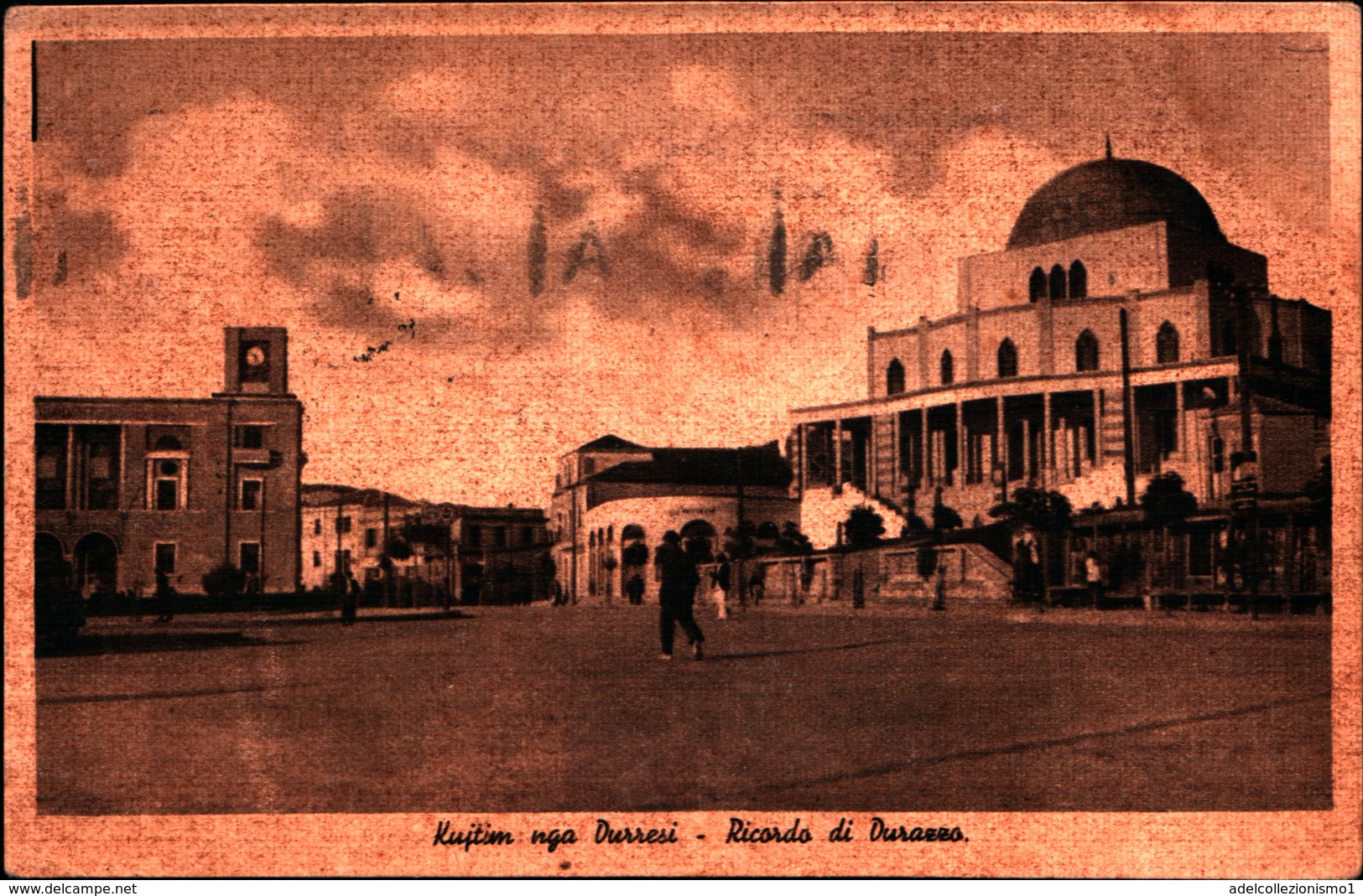 9901) ALBANIA-cartolina Illustratoria Ricordo Di Durazzo-BOLLO POSTA MILITARE N.17 IL 4-5-19415 - Albanie