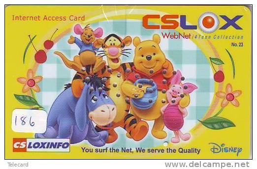 INTERNET CARD THAILANDE  LOXINFO (186) * DISNEY * POOH  Cinema Film Kino Movie * INUTILISÉ - Disney