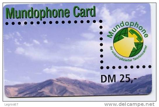 TELECARTE MUNDOPHONE CARD 25 DM - [2] Mobile Phones, Refills And Prepaid Cards