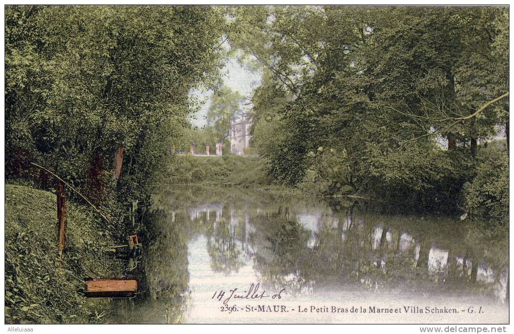 CPA Belle Carte Postale FRANCE CRETEIL ST-MAUR Le Petit Bras De La Marne Villas Schaken TBE Jolie Couleur Tampon St Maur - Creteil