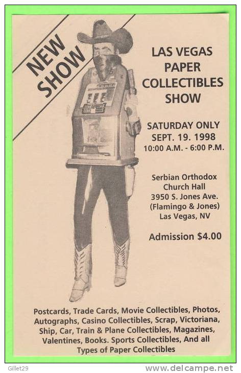 LAS VEGAS, NV - PAPER COLLECTIBLES SHOW IN 1998 - COWBOY - - Las Vegas