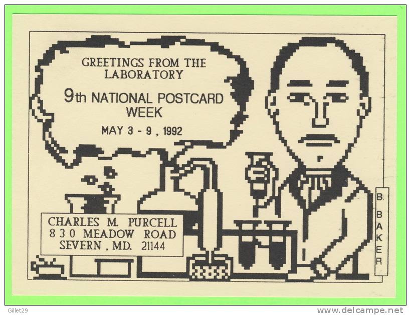 SEVERN, MD. - 9th NATIONAL POSTCARD WEEK,1992 - GREETINGS FROM THE LABORATORY - - Sonstige & Ohne Zuordnung