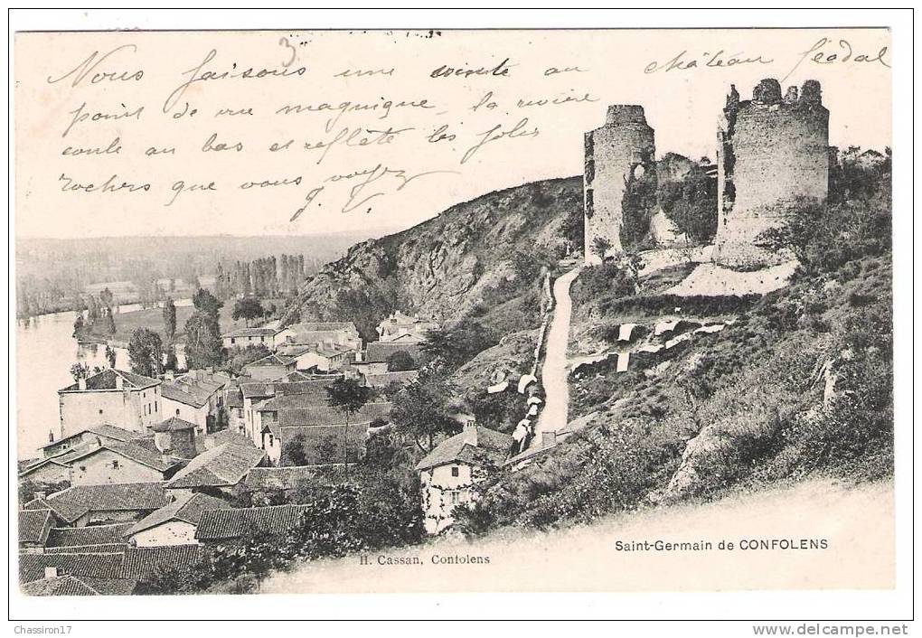 16    - SAINT-GERMAIN-de-CONFOLENS  - (vue Générale Et  Vieilles Tours) - Carte Précurseur - Confolens