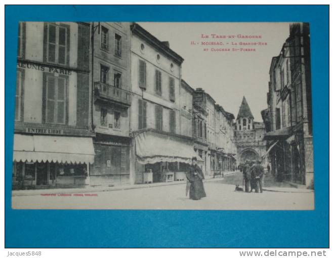 82) Moissac - N° 11 - La Grande Rue Et Le Clocher ST-pierre  - Année  -  EDIT  Labouche - Moissac