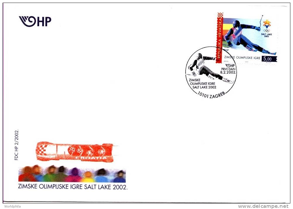 Hrvatska/Kroatia Salt Lake Olympic Winter Games "Salt Lake 2002" Cacheted Cover 2002 - Hiver 2002: Salt Lake City