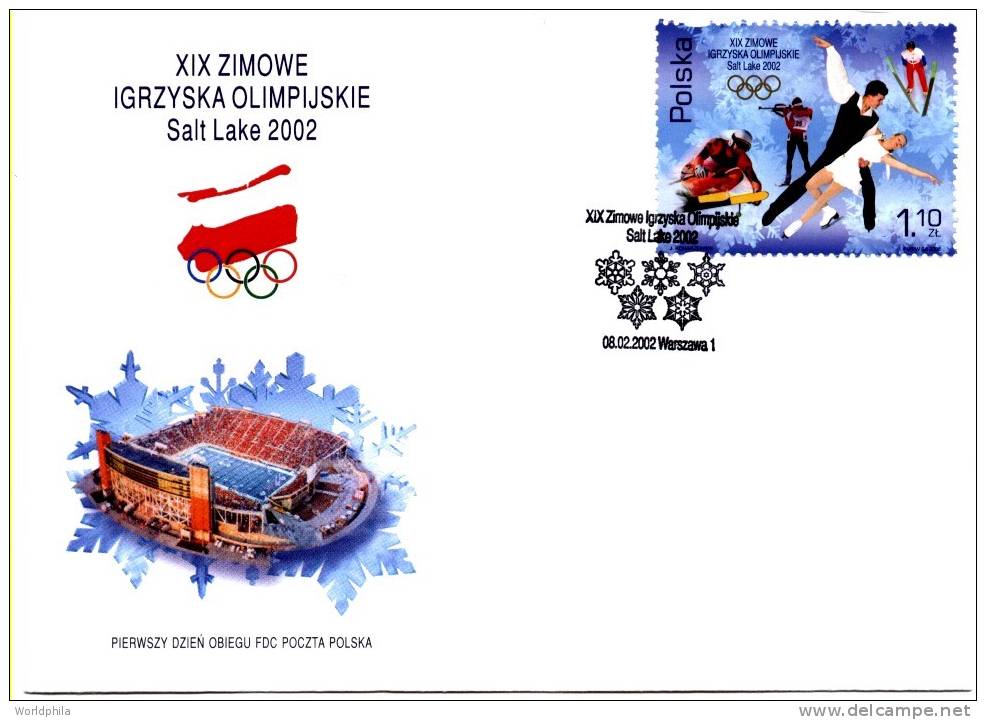 Polska/Poland Salt Lake Olympic Winter Games "Salt Lake 2002" Cacheted Cover 2002 - Winter 2002: Salt Lake City