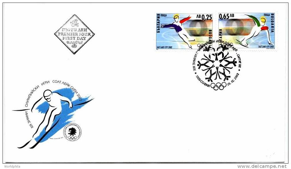 Bulgaria Salt Lake Olympic Winter Games " Salt Lake 2002" Cacheted First Day Cover 2002 - Invierno 2002: Salt Lake City