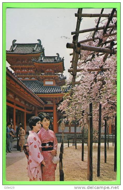KYOTO, JAPAN - CHERRY BLOSSOMS AT THE INNER COURT OF THE HEIAN SHRINE - TRAVEL IN 1977 - - Kyoto