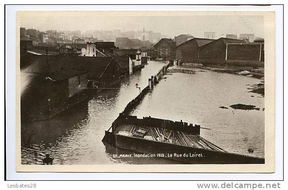 CPA 75.-PARIS.-13e.-La Rue Du Loiret.-CRUE DE LA SEINE.-Inondations 1910.-MOD 151 - District 13