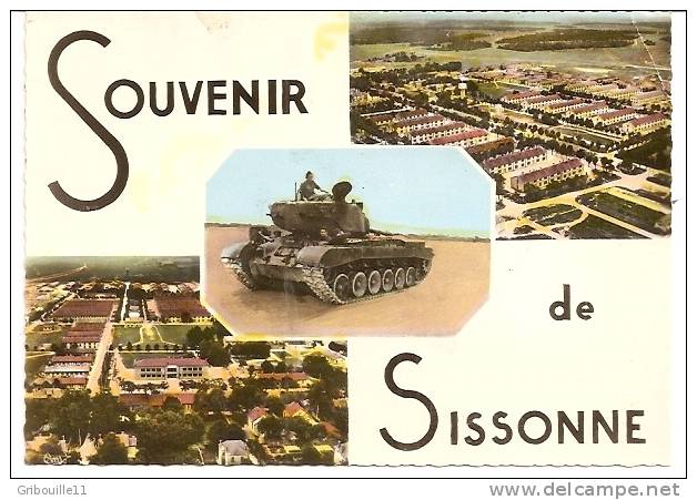 SISSONNE   -   * 3 VUES SOUVENIR DU CAMP *  -  Editeur : COMBIER De MACON    N° 101  C - Sissonne