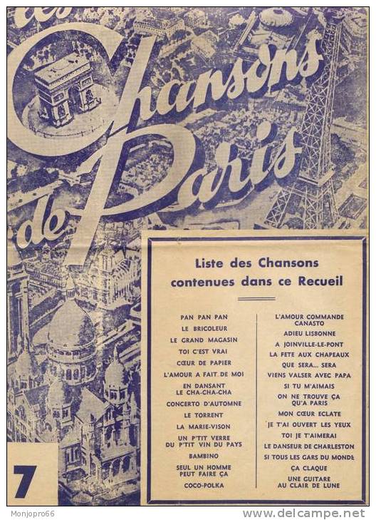 Recueil N° 7 Des Chansons De Paris - Gesang (solo)