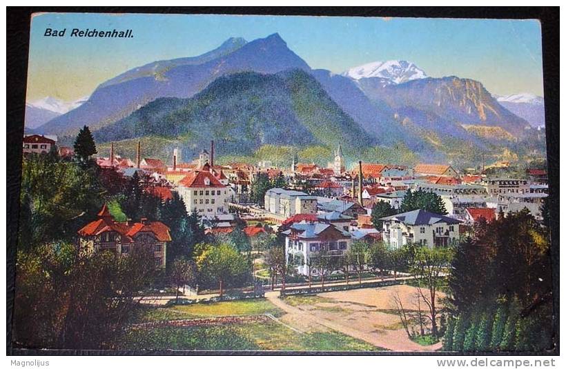 Germany,Bavaria,Reichenhall,Spa,Bath,Town View,Total,vintage Postcard - Bad Reichenhall