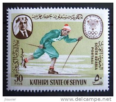 Timbre Neuf : Jeux Olympiques D'hiver - Grenoble 1968. Ski De Fond. Kathiri State Of Seiyun. Michel N° 137A. - Winter 1968: Grenoble