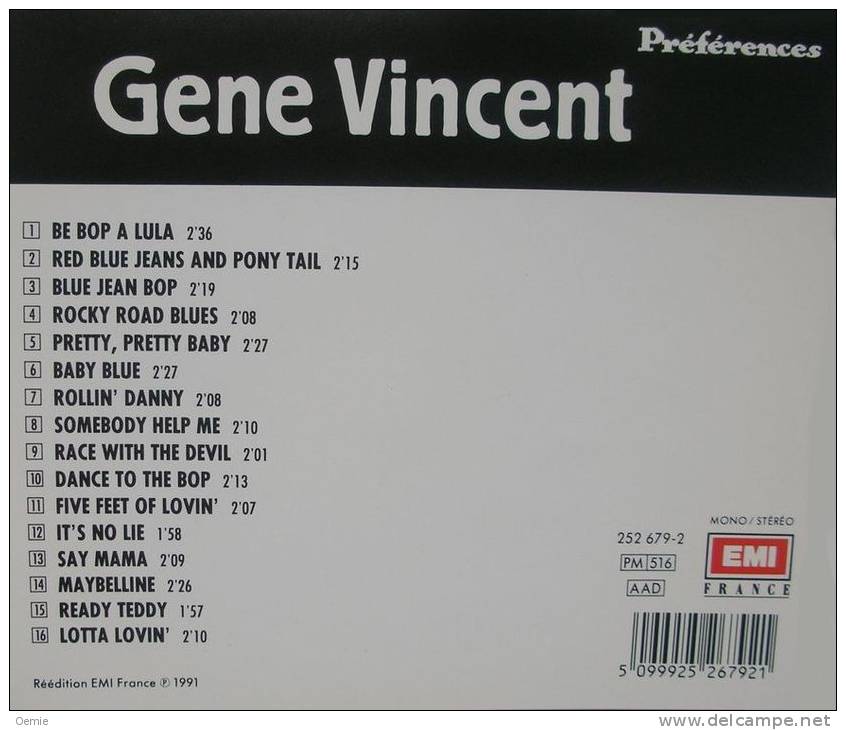 GENE  VINCENT  °   PREFERENCE   //   CD ALBUM  NEUF   16  TITRES  SOUS CELLOPHANE - Rock