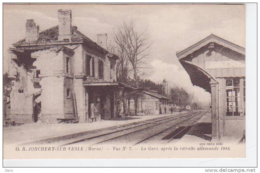 51.152/ JONCHERY Sur VESLE - La Gare Aprés La Retraite Allemande 1918 - Jonchery-sur-Vesle