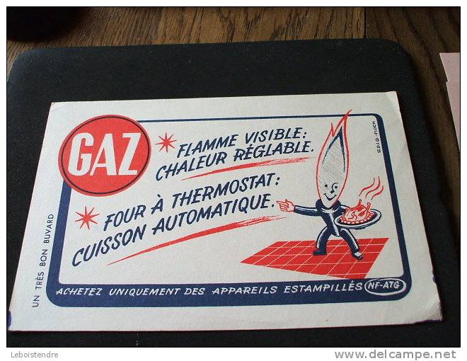 BUVARD :GAZ FLAMME VISIBLE CHALEUR REGLABLE FOUR A THERMOSTAT CUISSON AUTOMATIQUE -NF-ATG- 21CM X13.5CM - Electricité & Gaz