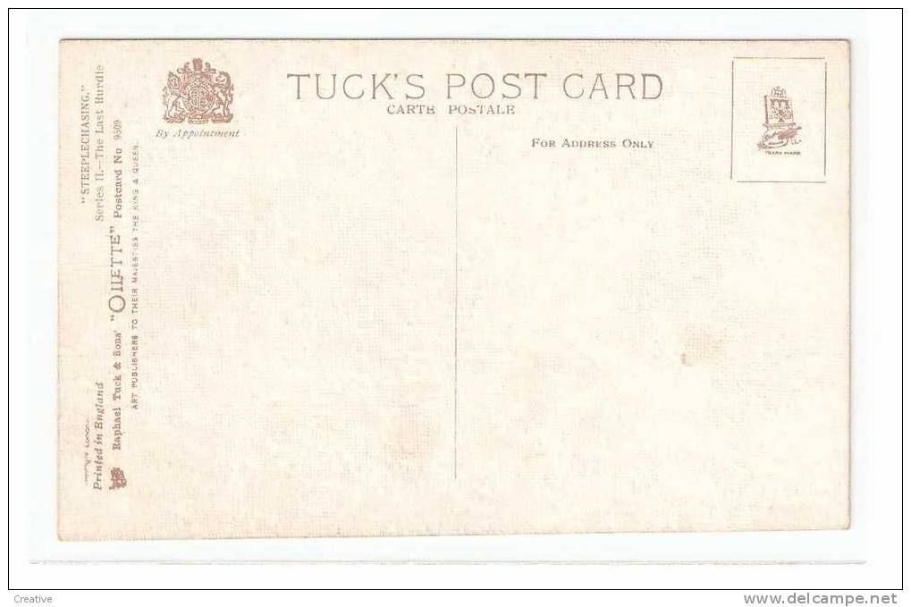 STEEPLECHASING. Raphael Tuck & Sons OILETTE Postcard N°9509 - Tuck, Raphael