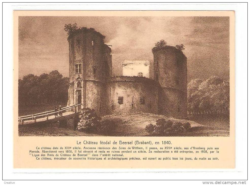 Kasteel Van Beersel - Le Château Féodal De Beersel En 1840 - Beersel