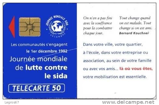 TELECARTE F 309 770.1 SIDA JOURNEE MONDIALE - 50 Unités   