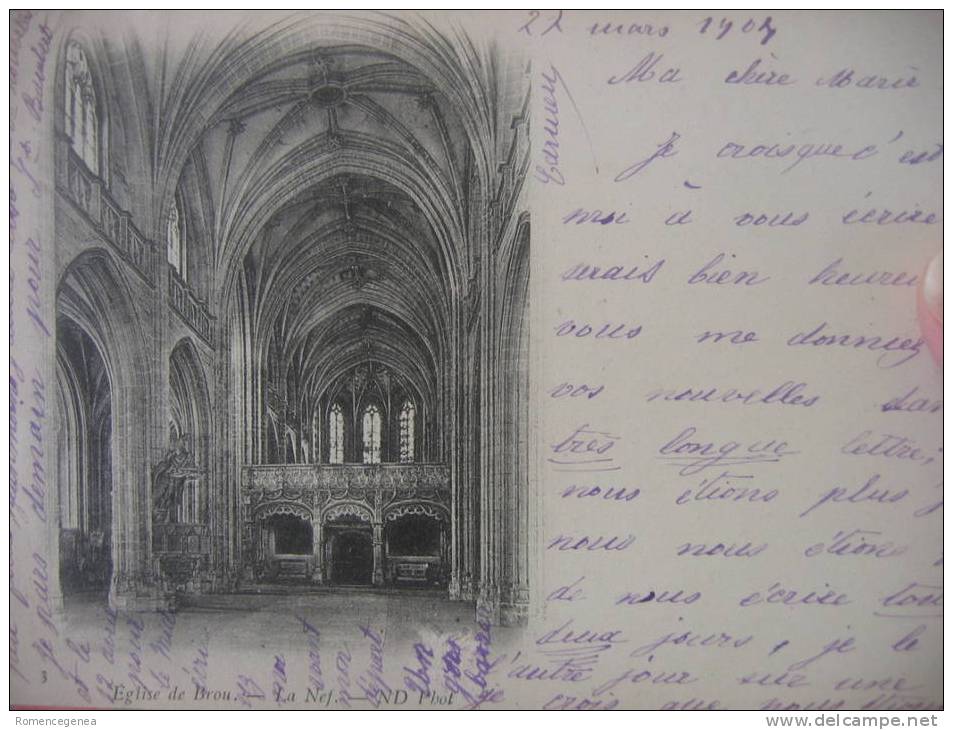 BOURG-EN-BRESSE - Eglise De BROU - La Nef - Voyagée En 1904 - Brou - Kirche