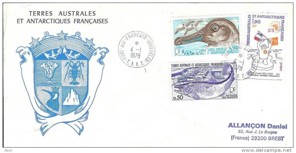 3585 TAAF 71; 72; 73;  KERGUELEN - Enveloppe TAAF - Lettres & Documents